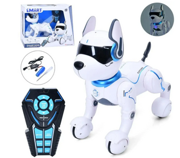 Интерактивная робот-собака Smart Dog с голосовым управлением и пультом Свет, танцы, трюки (A001) A001 фото