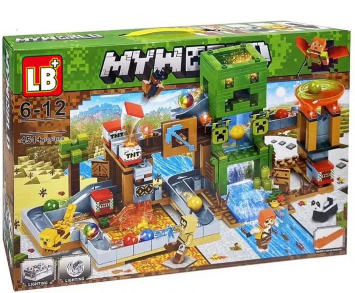 Конструктор Minecraft Шахта Кріпера (451 деталь), блоки, що світяться (LB313) LB313 фото