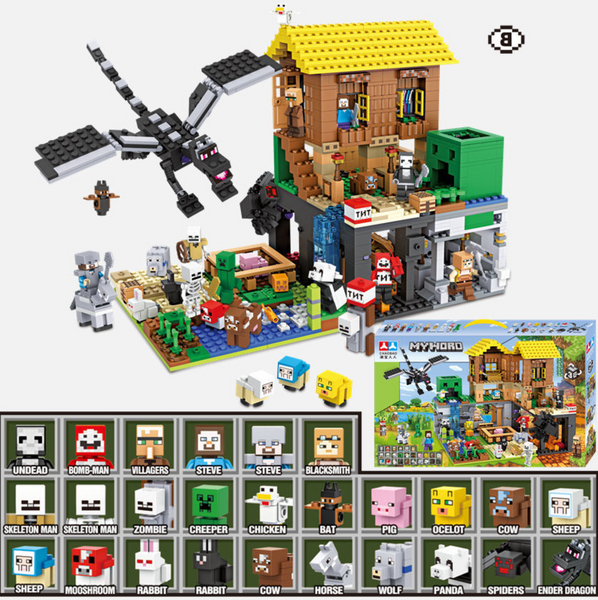 Конструктор Майнкрафт Minecraft Деревня крипера 29 минифигурок 1415 деталей (7132) 7132 фото