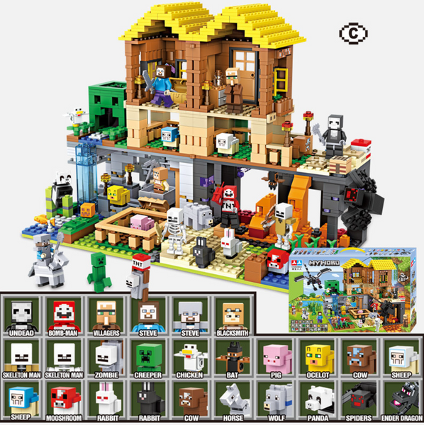 Конструктор Майнкрафт Minecraft Деревня крипера 29 минифигурок 1415 деталей (7132) 7132 фото