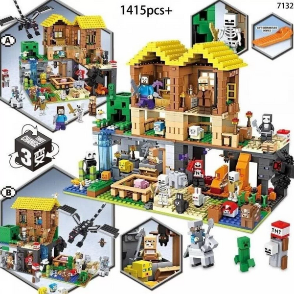 Конструктор Майнкрафт Minecraft Деревня крипера 29 минифигурок 1415 деталей (7132) 7132 фото