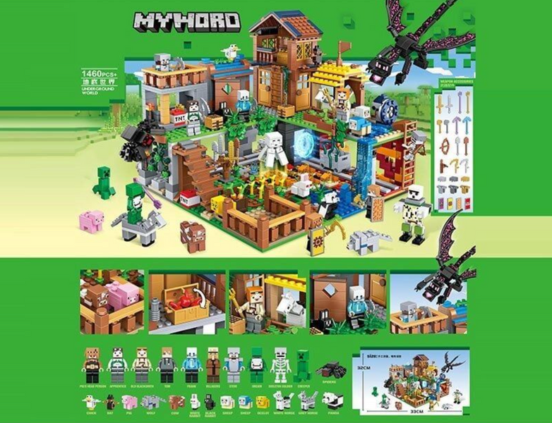 Конструктор Большая Деревня Село Майнкрафт Minecraft MyWord 1460 деталей (7657) 7657 фото