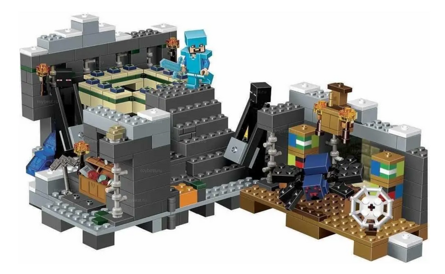 Конструктор Minecraft Підземелля з печерним павуком та Ендерменами, 577 деталей (10470) 10470 фото