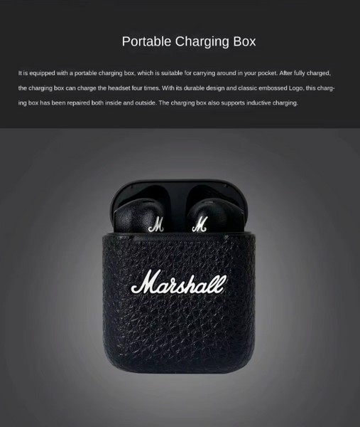 Оригинальные беспроводные наушники Marshall Minor III, внутриканальные наушники, Bluetooth-гарнитура, сабвуфер, спортивные водонепроницаемые игровые наушники 01100002 фото