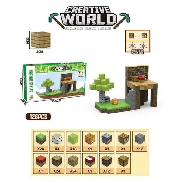 Магнитный конструктор Creative World Майнкрафт 128 деталей (JM 806) JM 806 фото