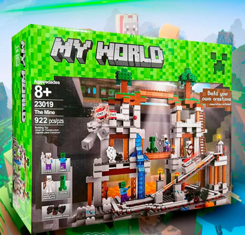Конструктор майнкрафт Шахта с героями и монстрами My World Minecraft 922 детали ( 23019) 23019 фото