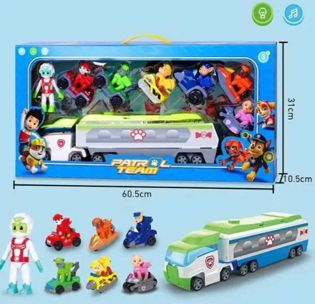 Машина Фура Автовоз Щенячий Патруль Все Щенки на машинках Райдер Paw Patrol Звук Свет (750-140 Y) 750-140 фото