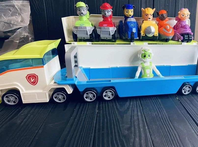 Машина Фура Автовоз Щенячий Патруль Все Щенки на машинках Райдер Paw Patrol Звук Свет (750-140 Y) 750-140 фото