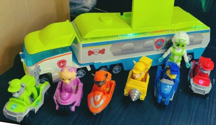 Машина Фура Автовоз Щенячий Патруль Все Щенки на машинках Райдер Paw Patrol Звук Свет (750-140 Y) 750-140 фото