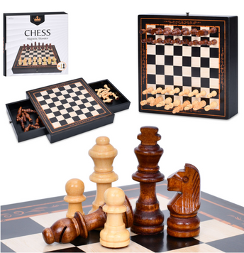 Деревянные магнитные шахматы с выдвижными ящиками, 30 &times; 30 см FG240502024L фото