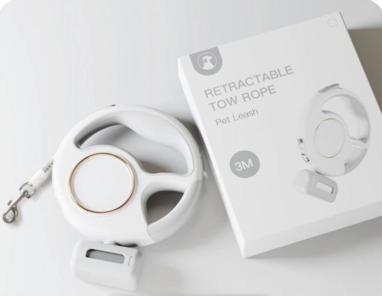 Автоматический Поводок рулетка для собак с Фонариком и емкостью для пакетиков или вкусняшек WY-R01 фото