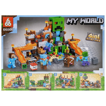 Конструктор 4в1 Шахта Крипера My World Майнкрафт 66066 фото