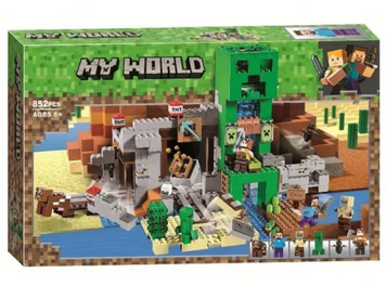 Конструктор My World Шахта Крипера 852 детали с фигурками героев и мобов Minecraft (11363A6) 11363A6 фото