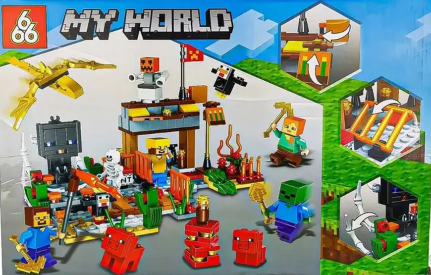 Конструктор My World 443 детали с фигурками героев, мобов и животных Minecraft (66052) 66052 фото